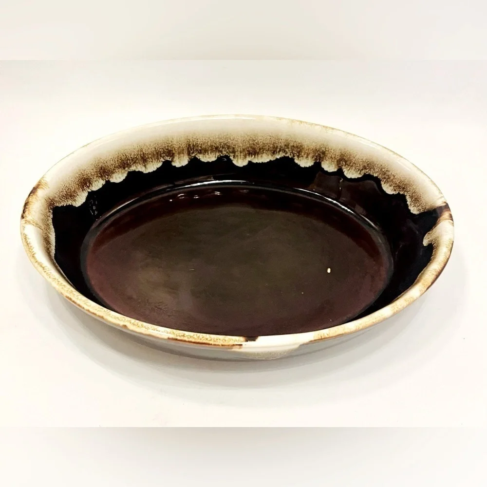 Pfaltzgraff Gourmet Brown Drip Glaze Stoneware Oval Casserole Dish #241 10